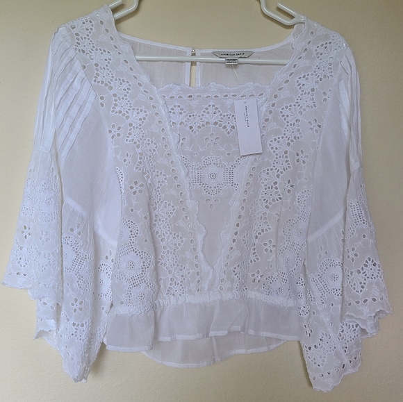 ☆NWT white boho top from American eagle☆ - Picture 6 of 6